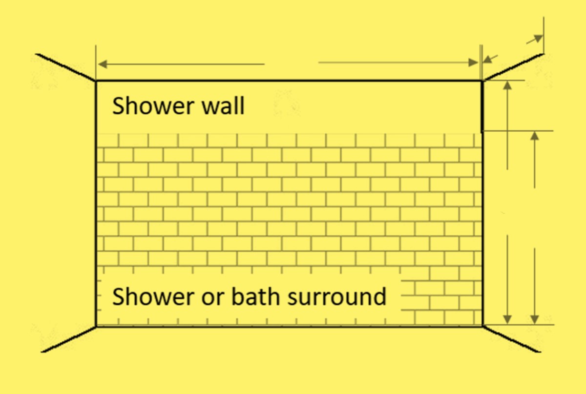 shower space measurment outline